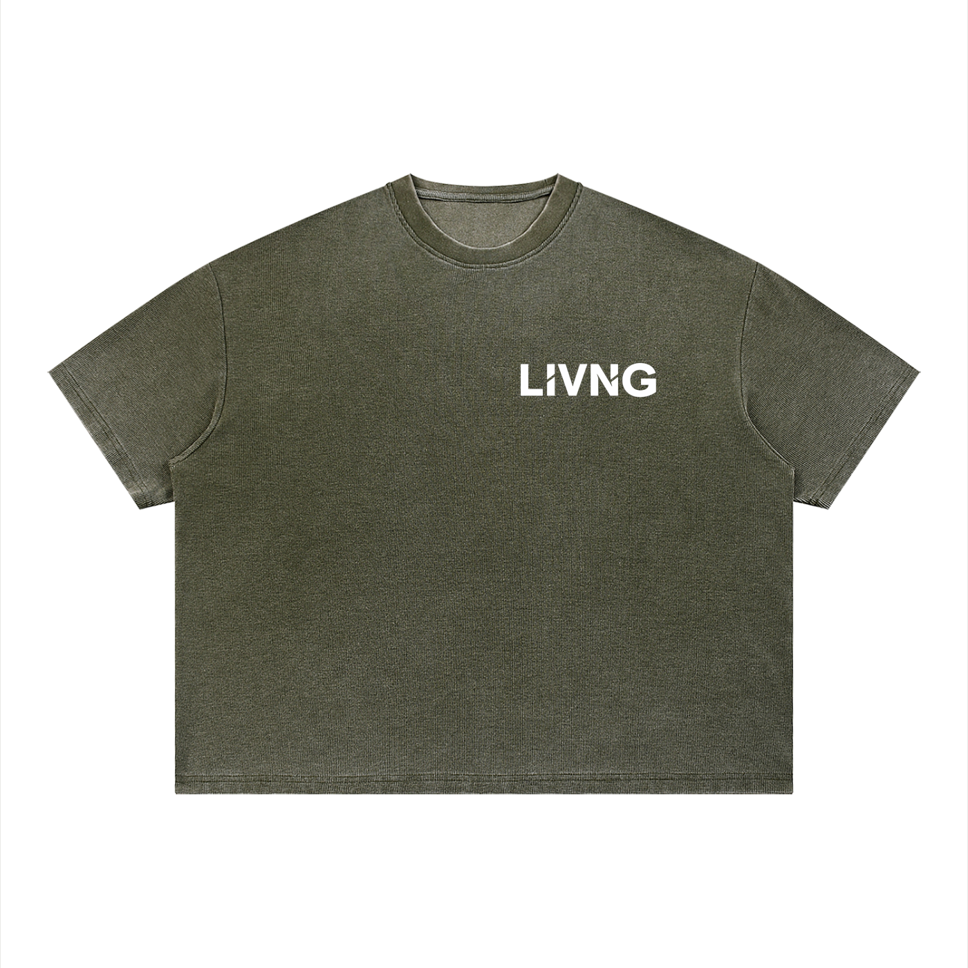 Unisex Vintage Wash Sunfade Boxy Waffle T-Shirt