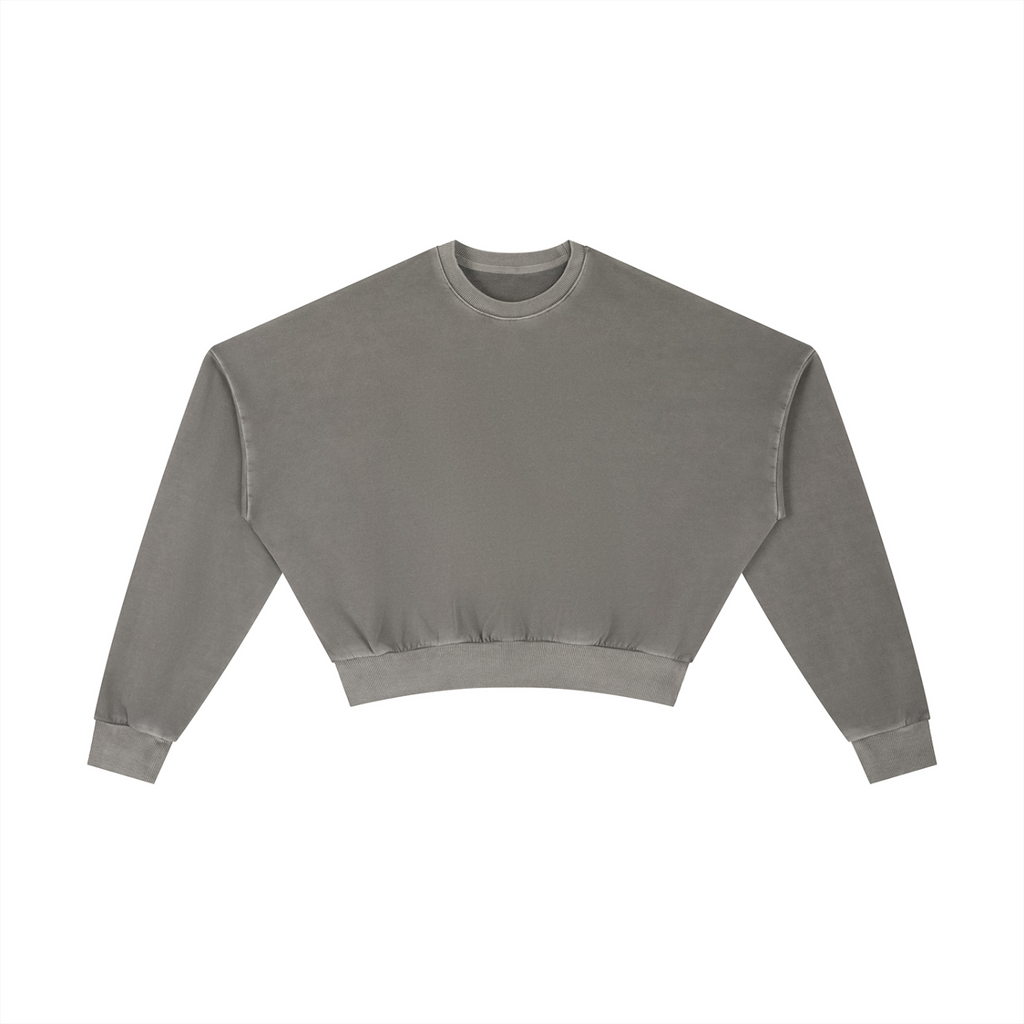 Womens Vintage Washed Cropped Sweatshirt