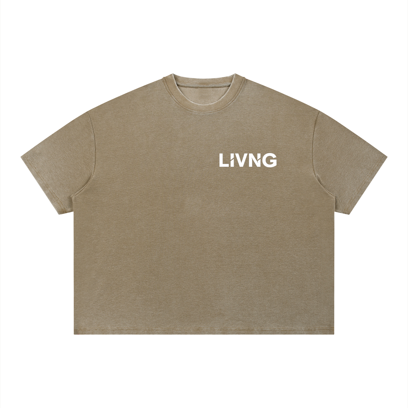 Unisex Vintage Wash Sunfade Boxy Waffle T-Shirt