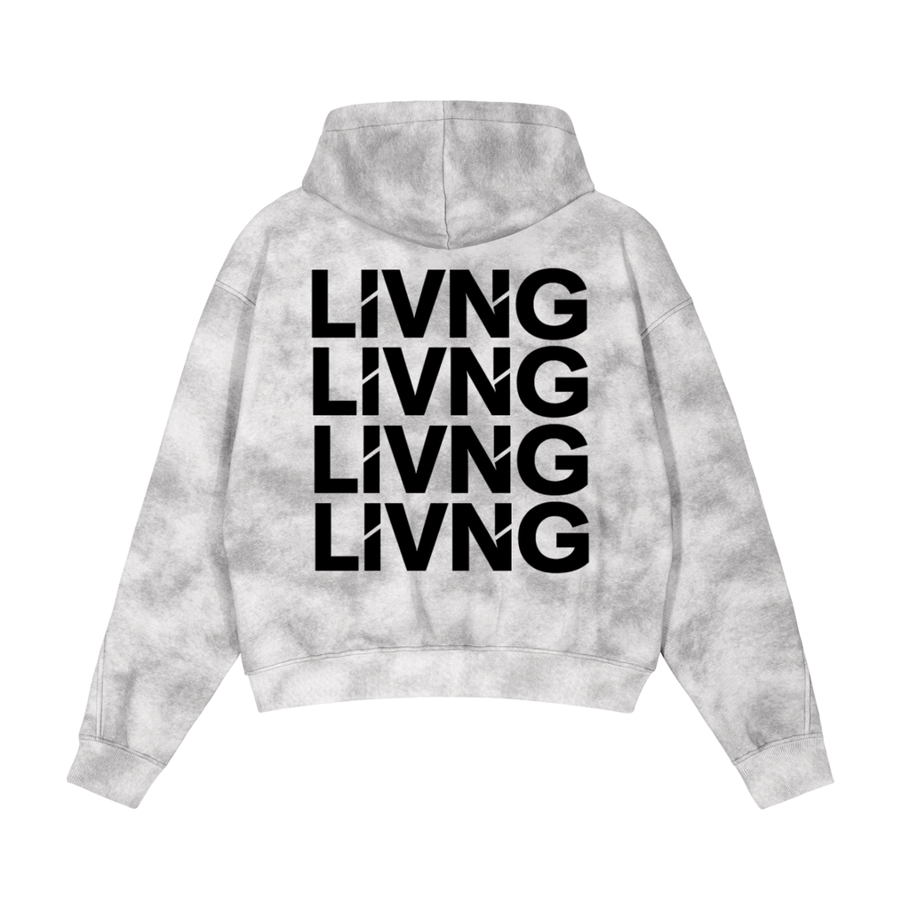 Dirty Washed Zip-Up Fleece Hoodie