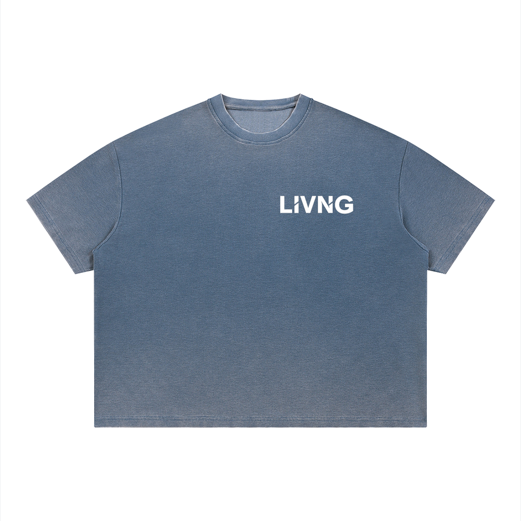 Unisex Vintage Wash Sunfade Boxy Waffle T-Shirt
