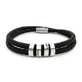 Leather Bracelet with Beads (Engraving)