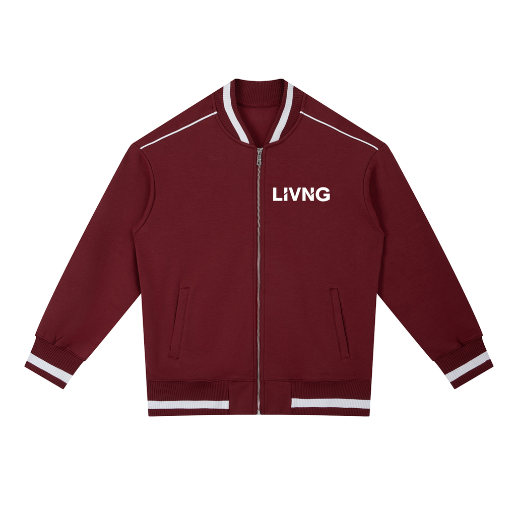 Contrast Piping Zip Bomber Jacket