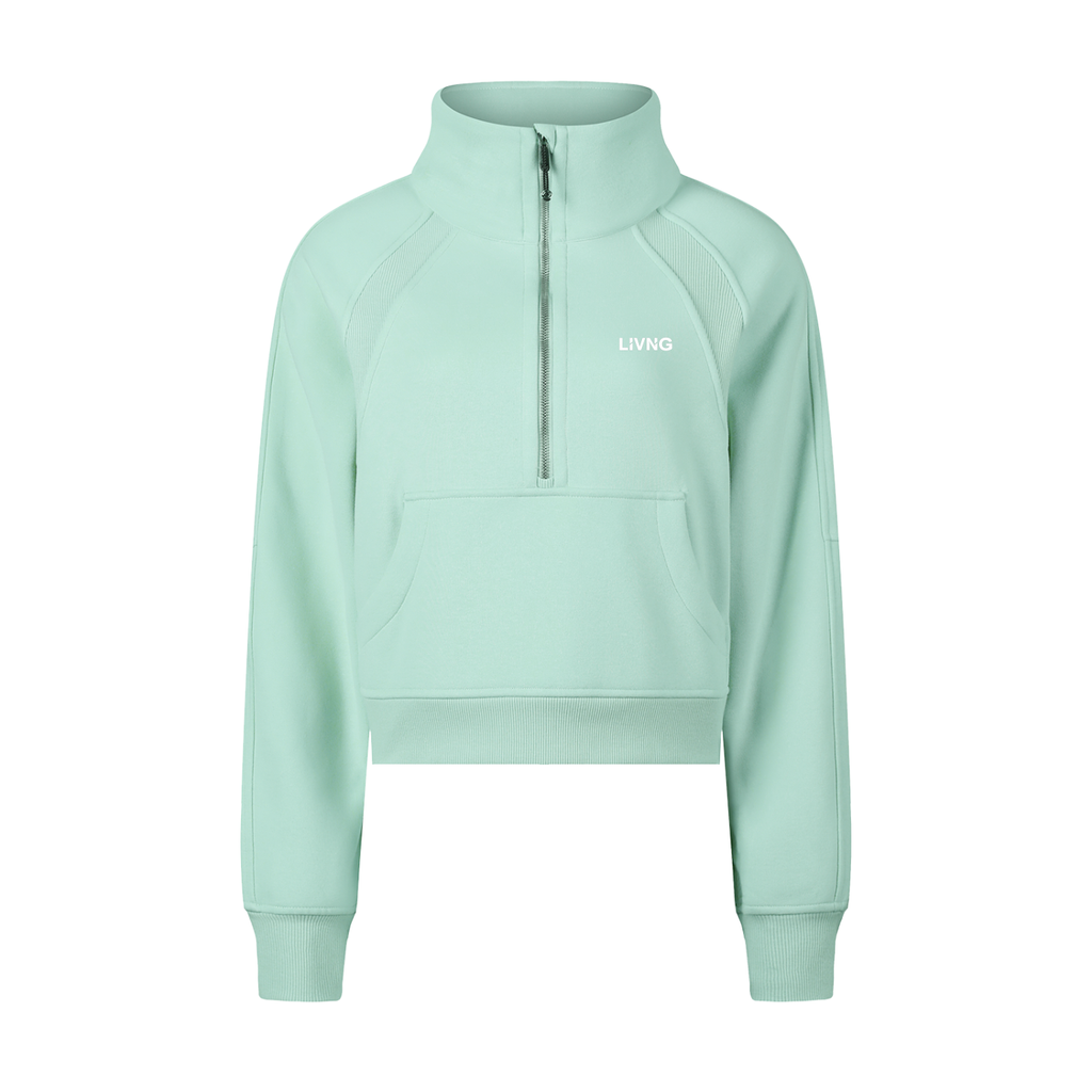Womens Cropped Half-Zip Sweatshirt