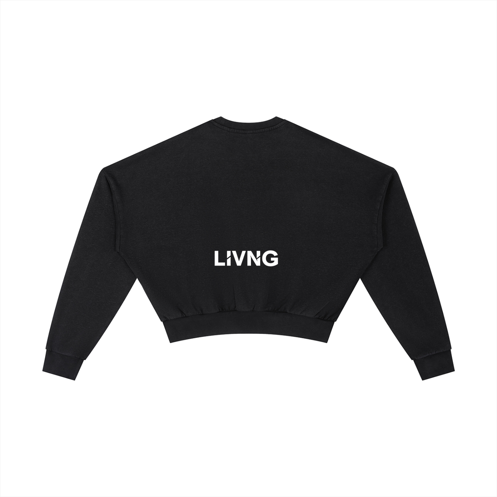Womens Vintage Washed Cropped Sweatshirt
