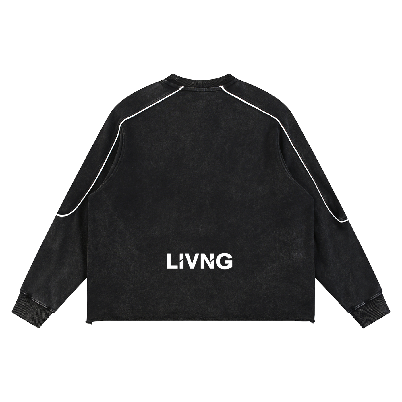 Mineral Wash Piping Raw Hem Sweatshirt