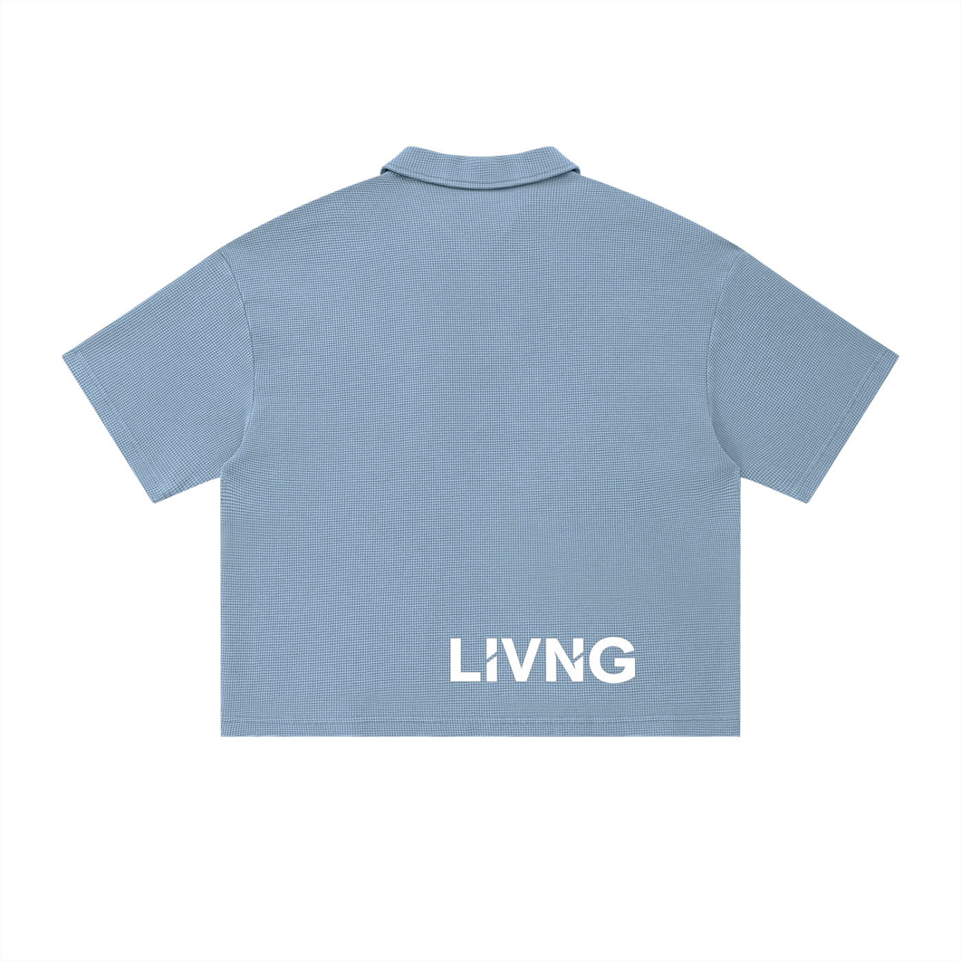 Unisex Vintage Wash Waffle Boxy Polo Shirt