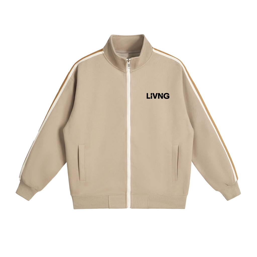 Contrast Side-Stripe Stand Collar  Jacket