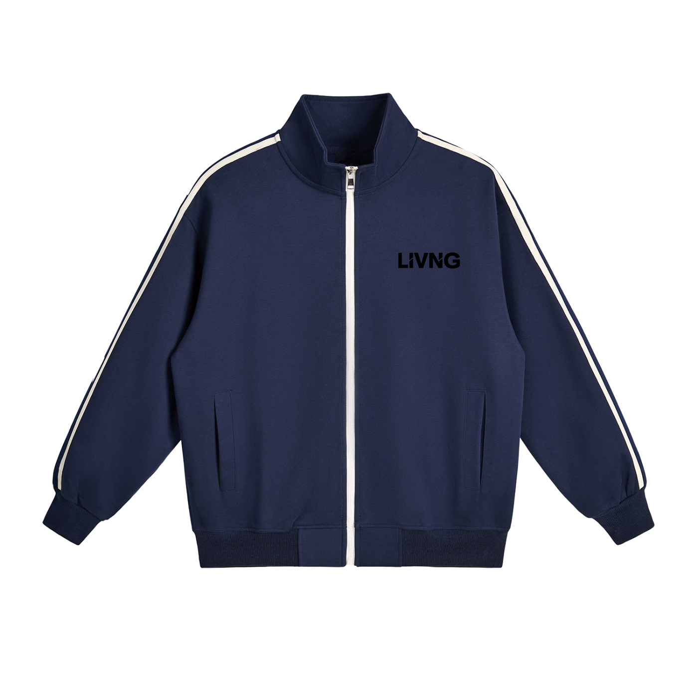 Contrast Side-Stripe Stand Collar  Jacket