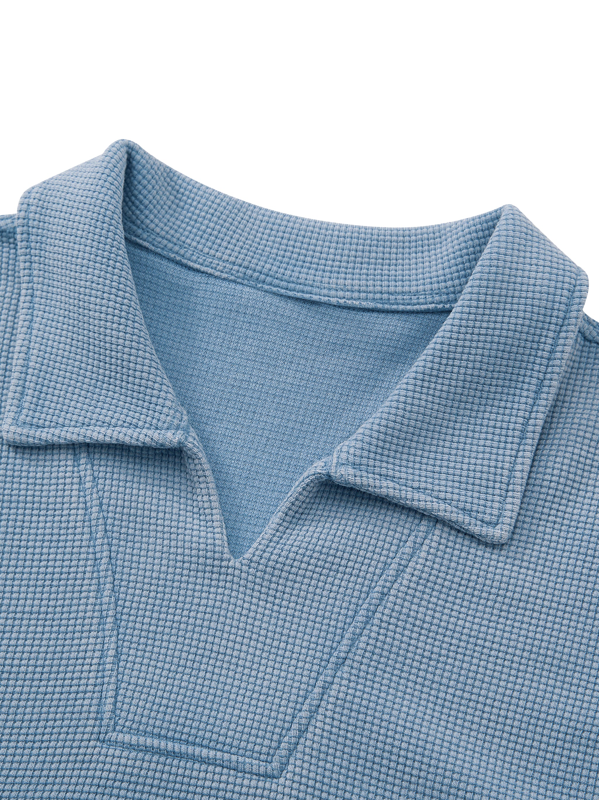 Unisex Vintage Wash Waffle Boxy Polo Shirt